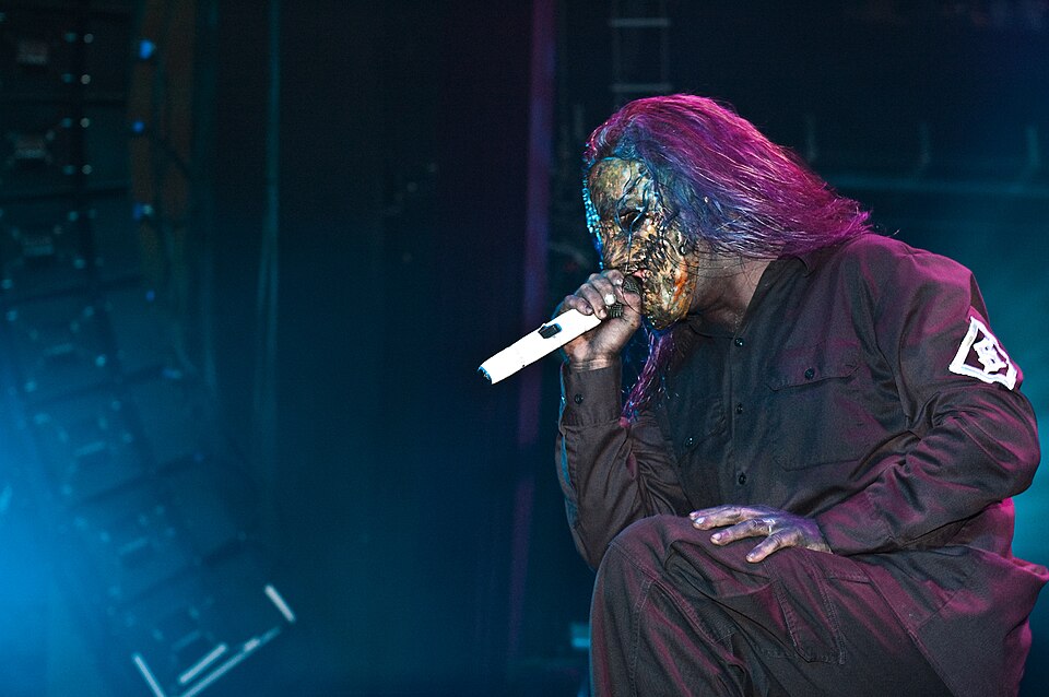 Vocalist Corey Taylor performing in metal band Slipknot in 2005.