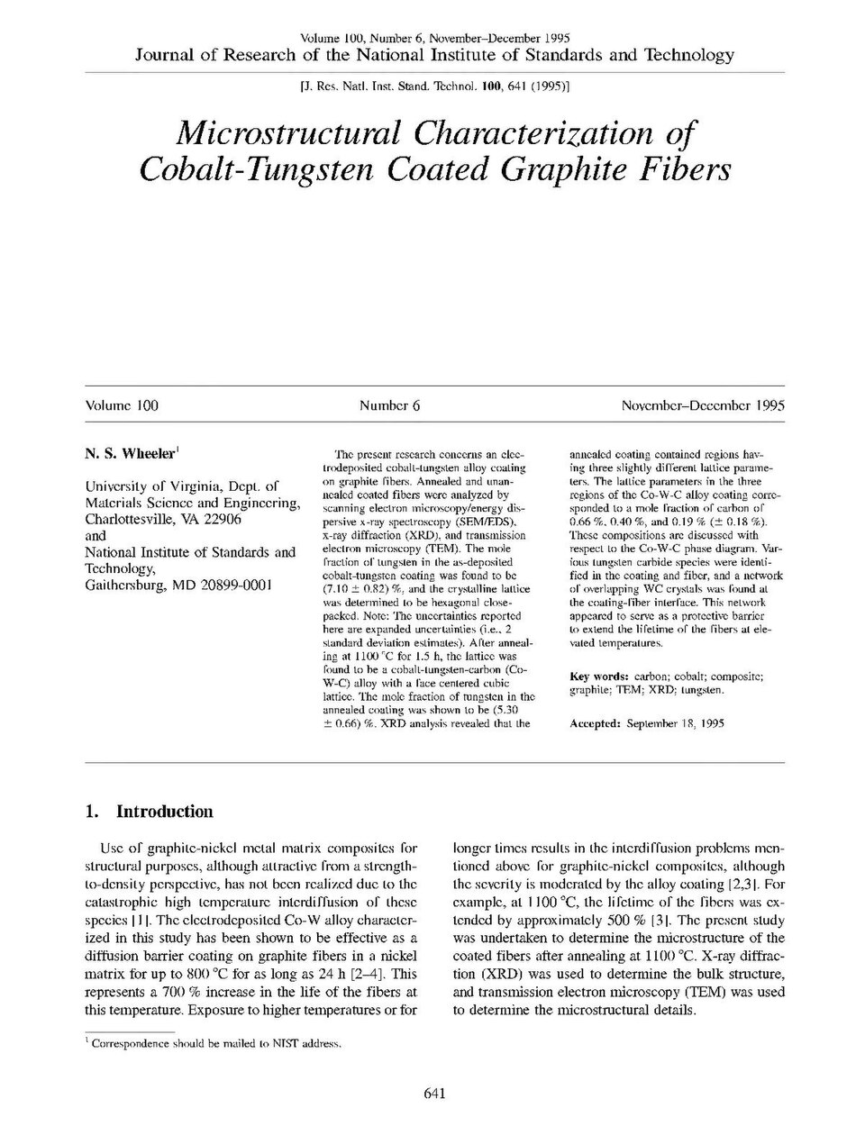 Journal of Research of the National Institute of Standards and Technology

Subjects: carbon;  TEM;  cobalt;  composite;  graphite