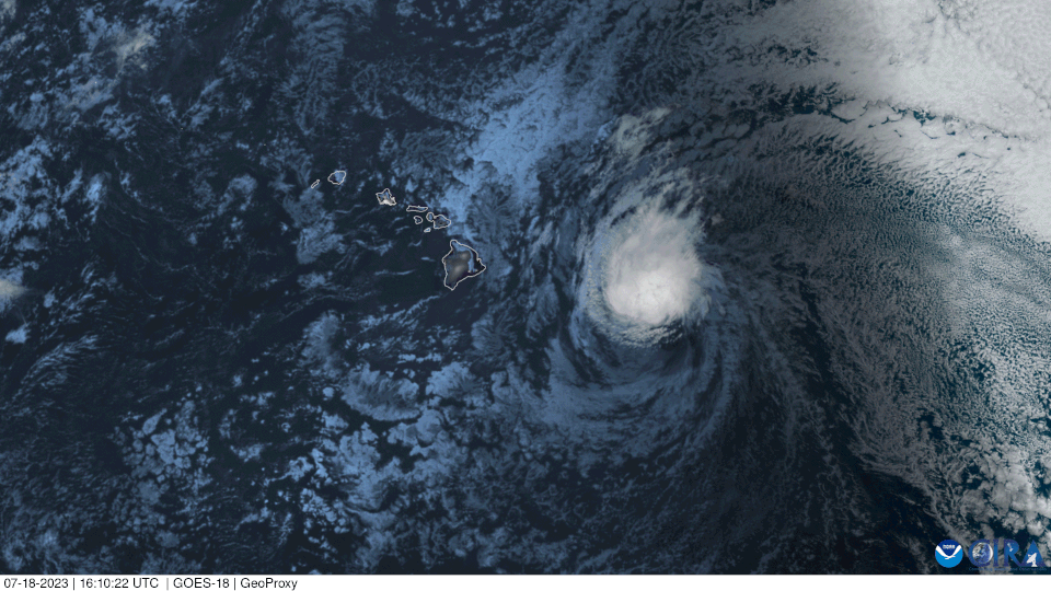 A two-day time lapse that shows Tropical Storm Calvin skirting just south of Hawaii’s Big Island.