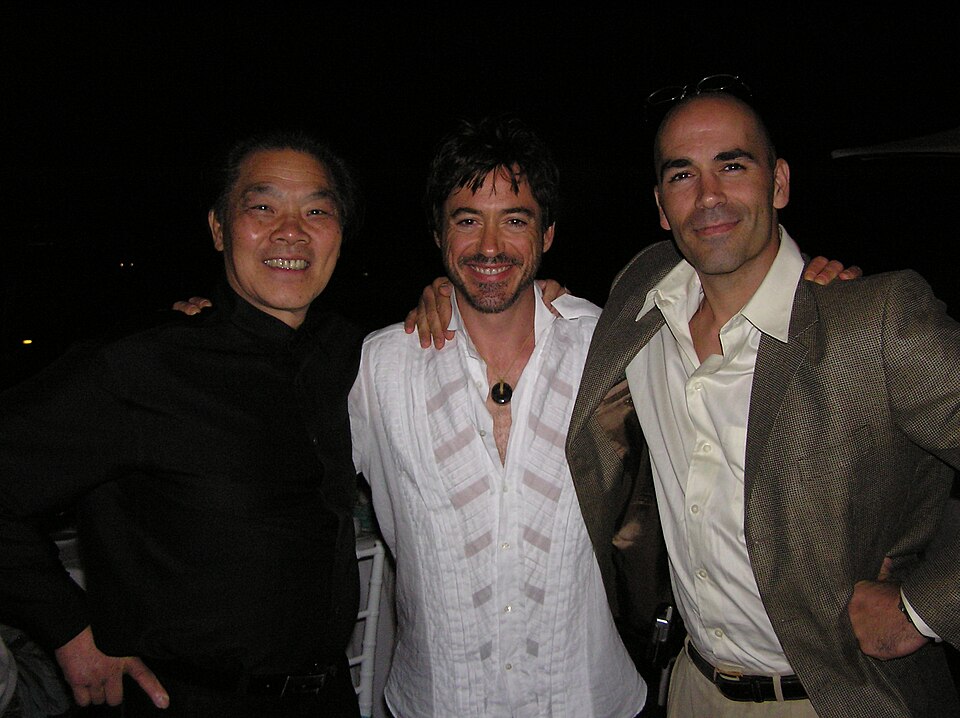 William Cheung, Robert Downey Jr and Eric Oram in 2005