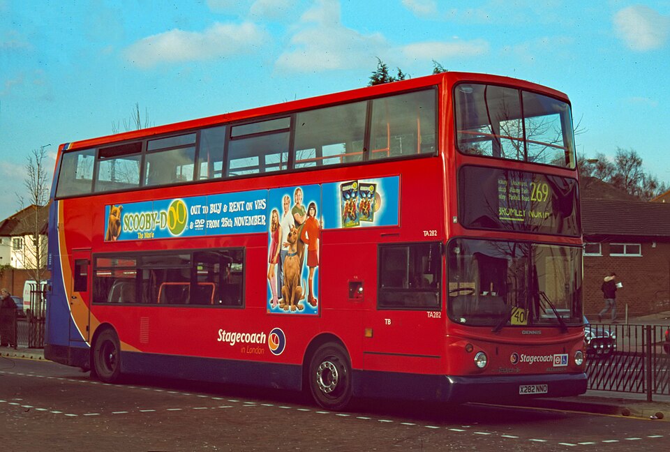 Stagecoach London TA282 at Bromley North station on route 269, 11 December 2002