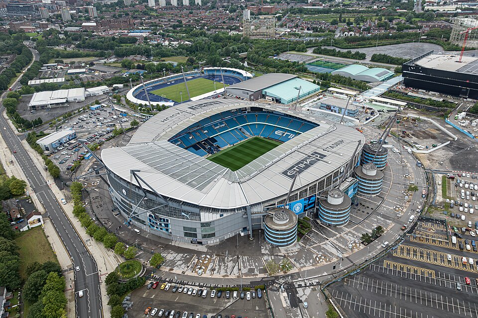 Aerial view of the City of Manchester Stadium