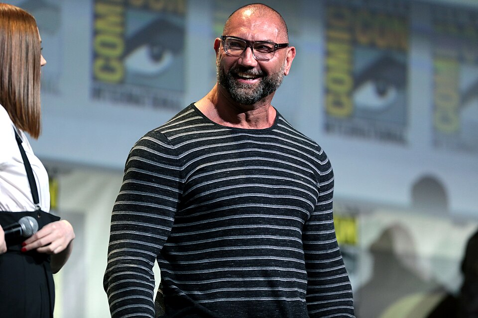 Dave Bautista speaking at the 2016 San Diego Comic Con International, for "Guardians of the Galaxy Vol. 2", at the San Diego Convention Center in San Diego, California.

Please attribute to Gage Skidmore if used elsewhere.