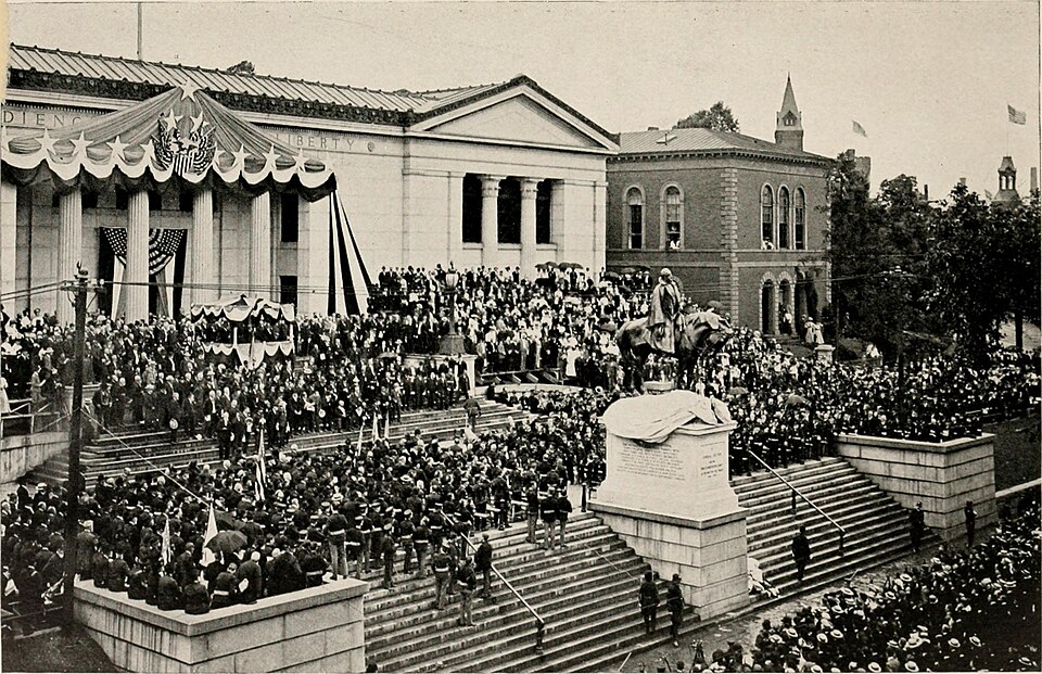 Identifier: dedicationofeque00worc (find matches)
Title: Dedication of the equestrian statue of Major-General Charles Devens and of the monument to the soldiers of Worcester County in the war for the union, July 4th, 1906
Year: 1907 (1900s)
Authors:  Worcester County (Mass.). Worcester County Memori