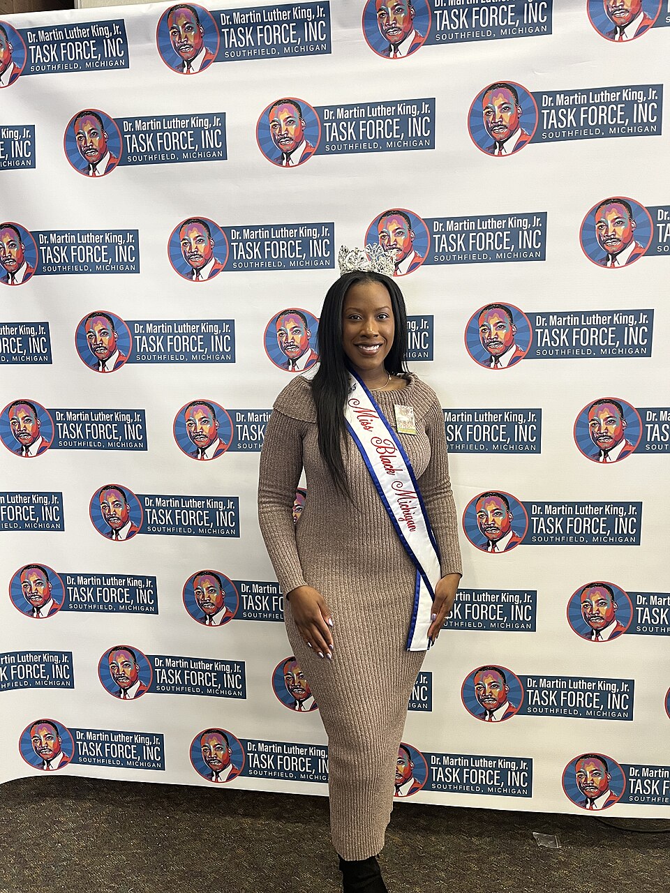 Miss Black Michigan USA 2024 Elizabeth James at the annual Martin Luther King. Freedom walk in Southfield Michigan