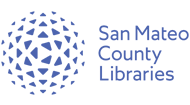 Logo for San Mateo County Libraries
From site:

“Burst of Knowledge” symbol representing the spread of information, our family of libraries, and radiating excitement that comes from experiencing something new. It also alludes to a central hub where shared ideas converge to ignite growth through tran