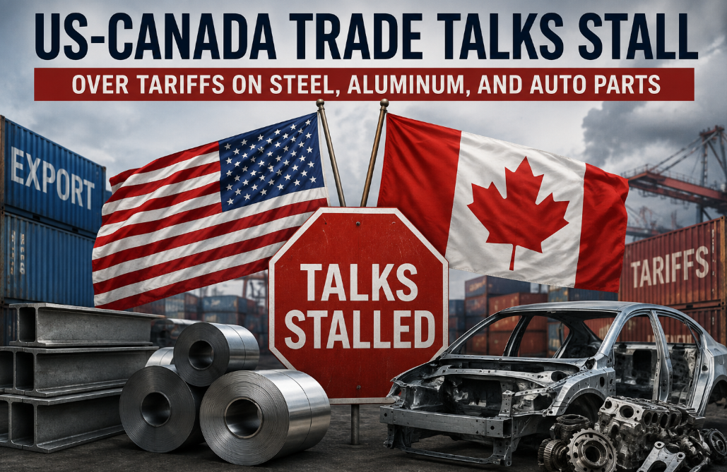 US-Canada Trade Talks Stall Over Tariffs on Steel, Aluminum, and Auto Parts