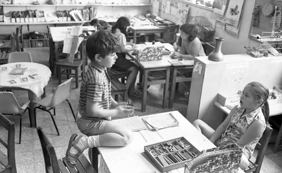 School children in a classroom in Tel Aviv.