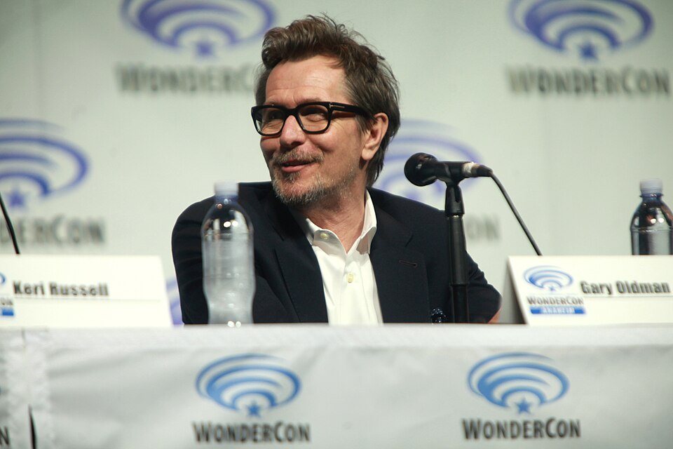 Gary Oldman speaking at the 2014 WonderCon, for "Dawn of the Planet of the Apes", at the Anaheim Convention Center in Anaheim, California.

Please attribute to Gage Skidmore if used elsewhere.