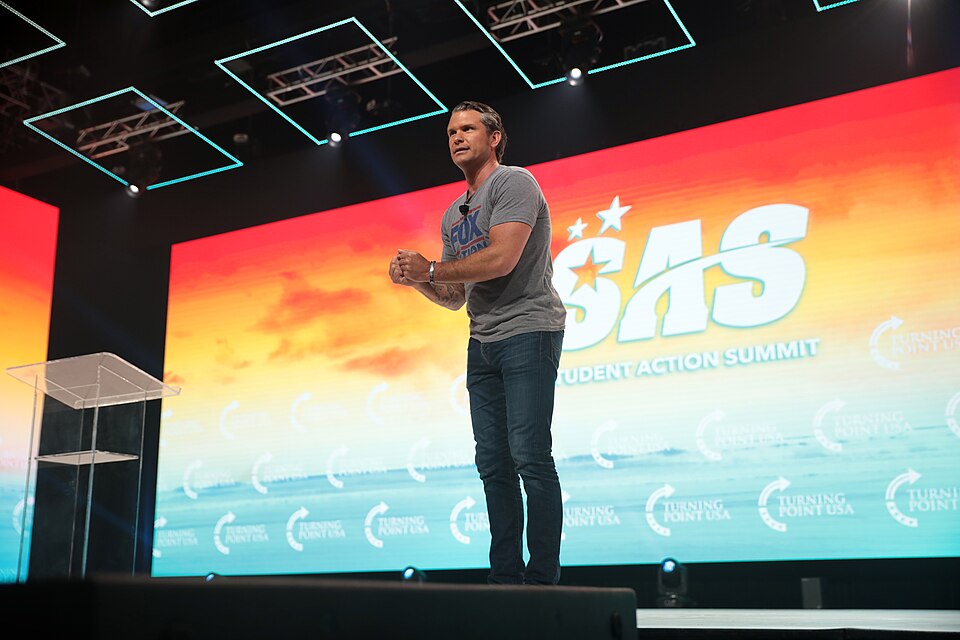 Pete Hegseth speaking with attendees at the 2021 Student Action Summit hosted by Turning Point USA at the Tampa Convention Center in Tampa, Florida.

Please attribute to Gage Skidmore if used elsewhere.