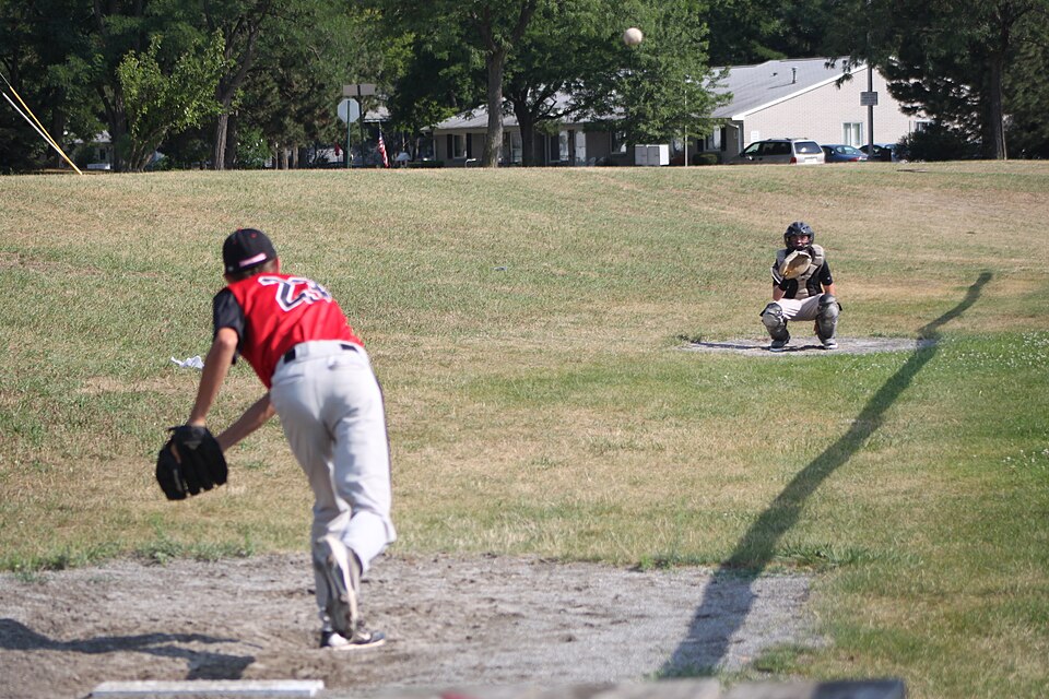 Sandlot Baseball Game Pitcher Warmup, Henry Ford Field,  Livonia, Michigan