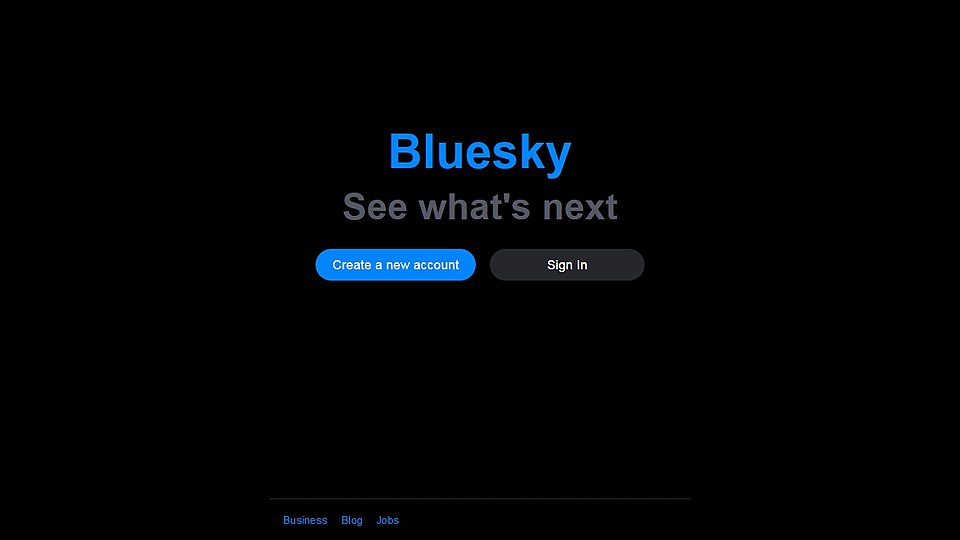 Layar daftar Bluesky Social di PC