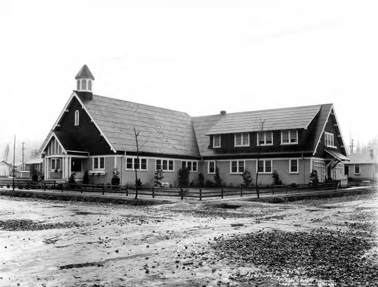 Caption on image: No 65x Ryderwood WA
PH Coll 516.1802
The Long-Bell Lumber Company was a massive logging and lumber retail company incorporated in 1884 in Columbus, Kansas and founded by Robert A. Long and his cousin Victor Bell. The company moved its main offices to Kansas City in 1891, Bell retir