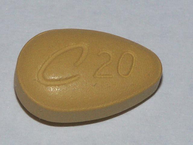 Cialis (tadalafil) tablet of 20 mg.