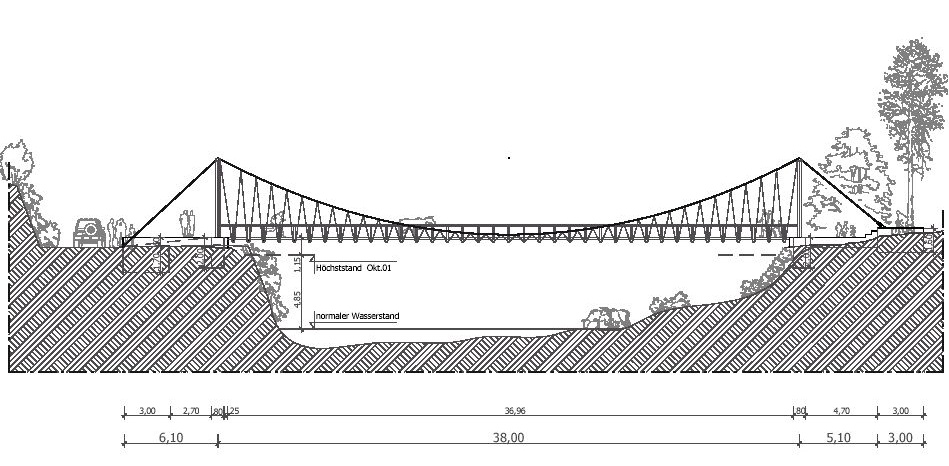 Suspended bridge over the Nyabarongo, Ruanda