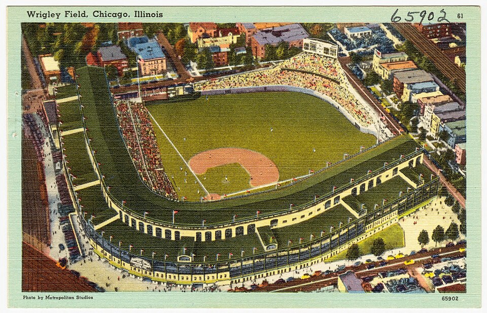 Title: Wrigley Field, Chicago, Illinois
Subjects: Stadiums
Places: Illinois > Cook (county) > Chicago
Notes: Title from item.
Extent: 1 print (postcard) : linen texture, color ; 3 1/2 x 5 1/2 in.
Accession #: 06_10_013421