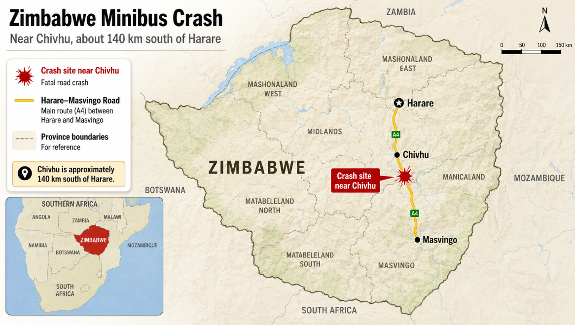At Least 27 Church Members Killed in Zimbabwe Head-On Crash