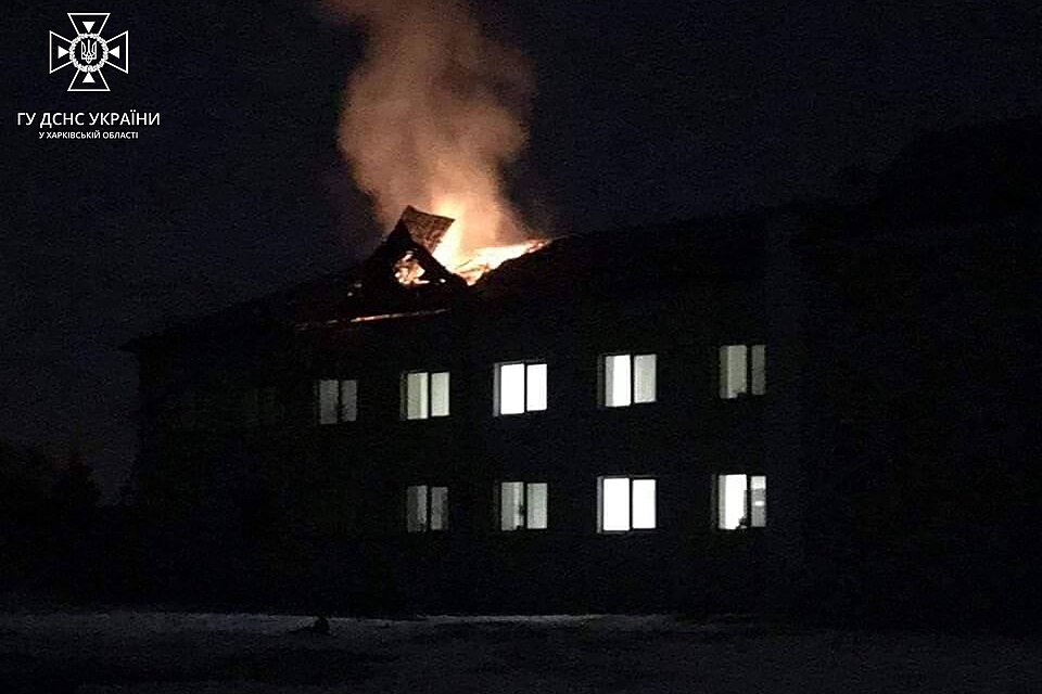 Hospital in Vovchansk city (Kharkiv region of Ukraine) after Russian shelling on 6 February 2023 at around 19:20 (an article).