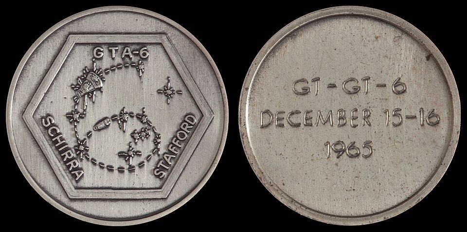 Gemini 6A Flown Silver-Colored Fliteline Medallion(6082-40045)