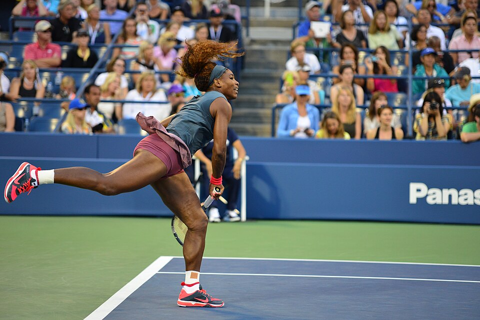1st round doubles action from the Women's draw at the 2013 US Open. Serena and Venus Williams defeated Silvia Soler-Espinosa and Carla Suarez Navarro; 6-7(5), 6-0, 6-3