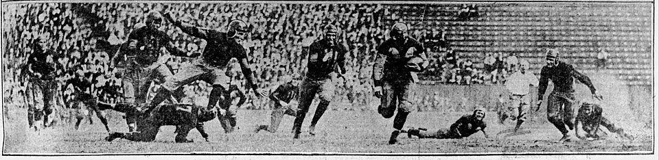 A photograph of Doug Wycoff of Georgia Tech in action versus Florida Gators in the football game on October 13, 1923.