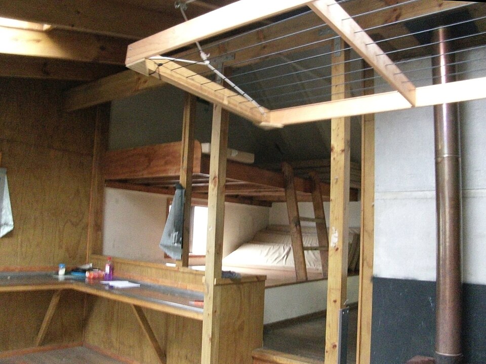 Interior of Alpha Hut, Tararua Range