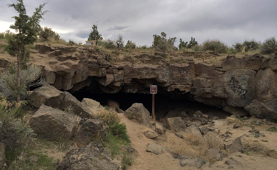 Photo by Greg Shine, BLM
Redmond Caves is a site featuring five caves formed by volcanic flows of molten lava from the Newberry Caldera. Located inside the Redmond city limits, the site is managed by the Bureau of Land Management in partnership with the City of Redmond and is a unique site where vis