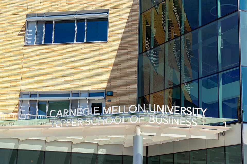 The Tepper School of Business at Carnegie Mellon University (CMU), located at 4765 Forbes Avenue in Pittsburgh, Pennsylvania. The building is named for donor David Tepper, a billionaire MBA alumnus.