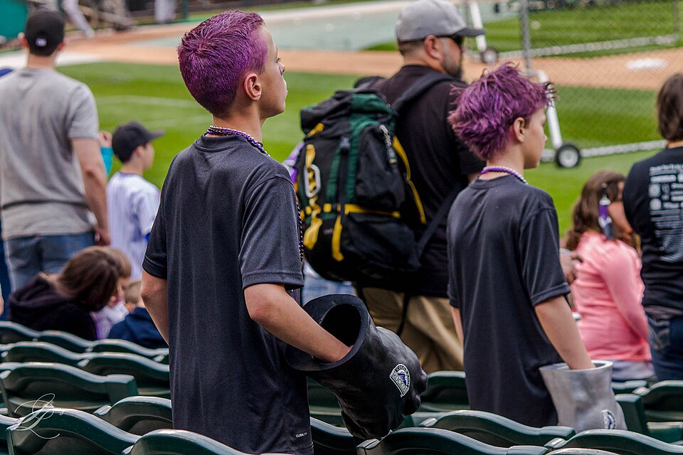 A couple young fans ready for the Rockies season to begin.