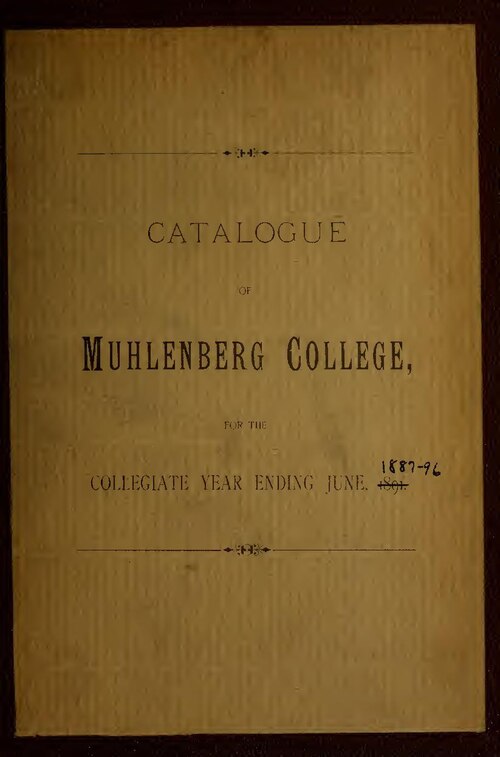 Title varies: Muhlenberg College bulletin, catalog issue; Annual catalogue of Muhlenberg College

Subjects: Muhlenberg College