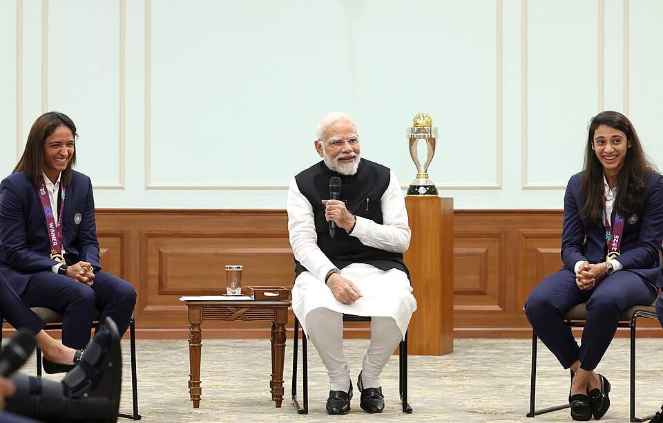 PM interacts with Indian Women Cricket Team Players at 7, Lok Kalyan Marg , in New Delhi on November 05, 2025.