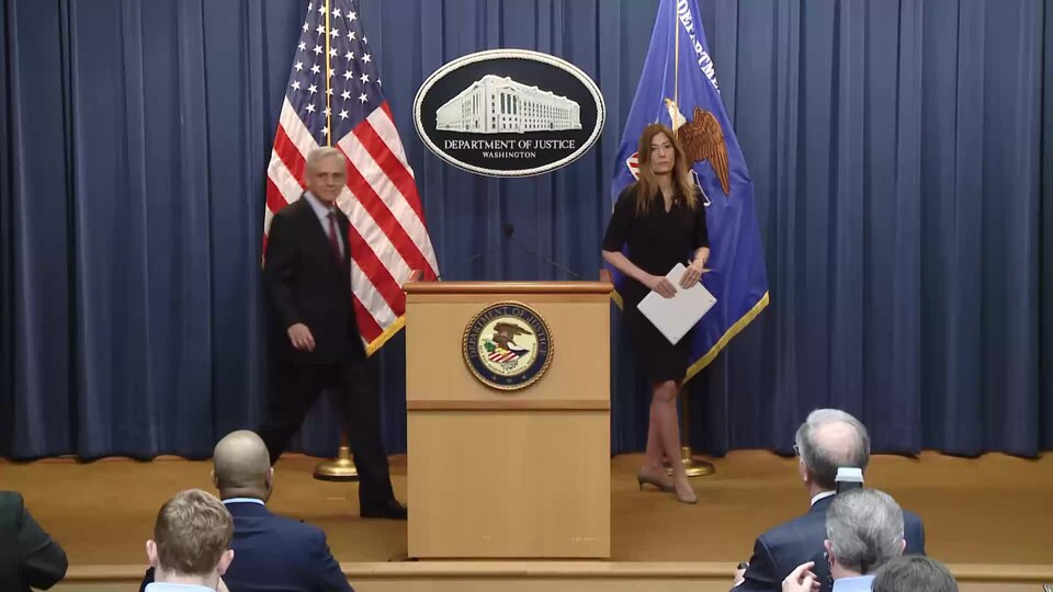 Department of Justice press conference announcing the extradition of Juan Orlando Hernández, former President of Honduras, to face drug-trafficking and firearms charges. Contains comments from Merrick Garland (U.S. Attorney General), Damian Williams )(United States Attorney for the Southern District