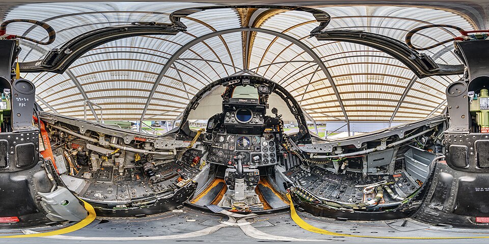 Estonian Aviation Museum. Cockpit of a McDonnell Douglas F-4 Phantom II.