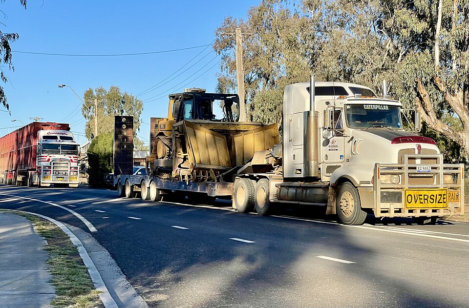 Road trains, Carnarvon Highway, St George Street, Mungindi, NSW, 2021