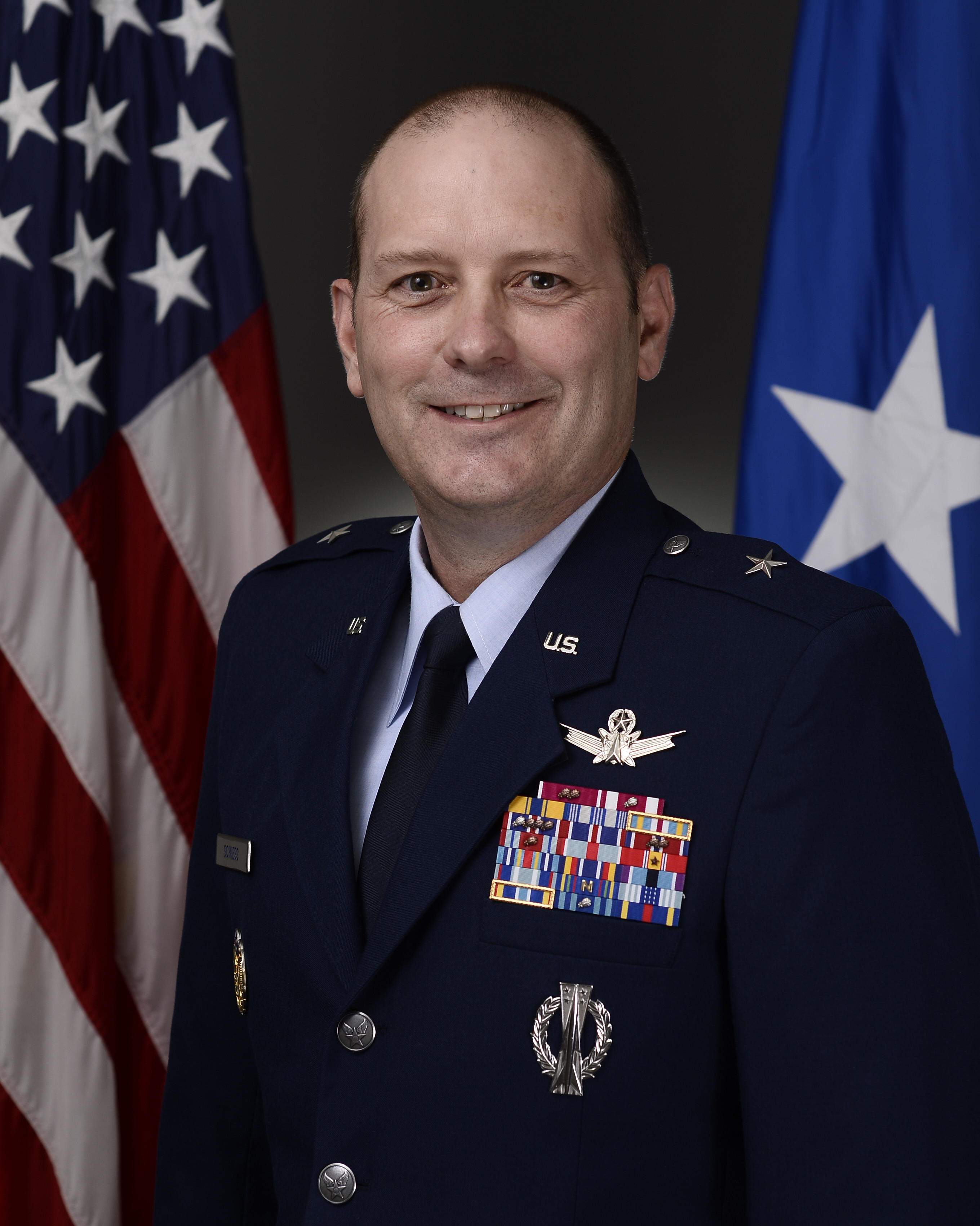 Official portrait -  Brig Gen Douglas Schiess taken in the Air Force portrait studio, July 19, 2018, Pentagon. (U.S. Air Force photo by Staff Sgt. Chad Trujillo)