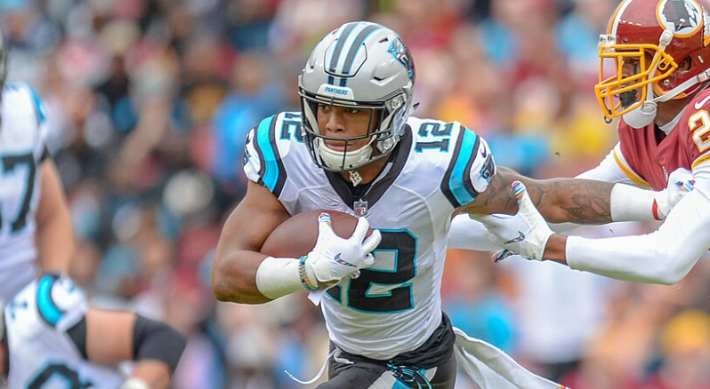 Moore playing against the Washington Redskins in 2018