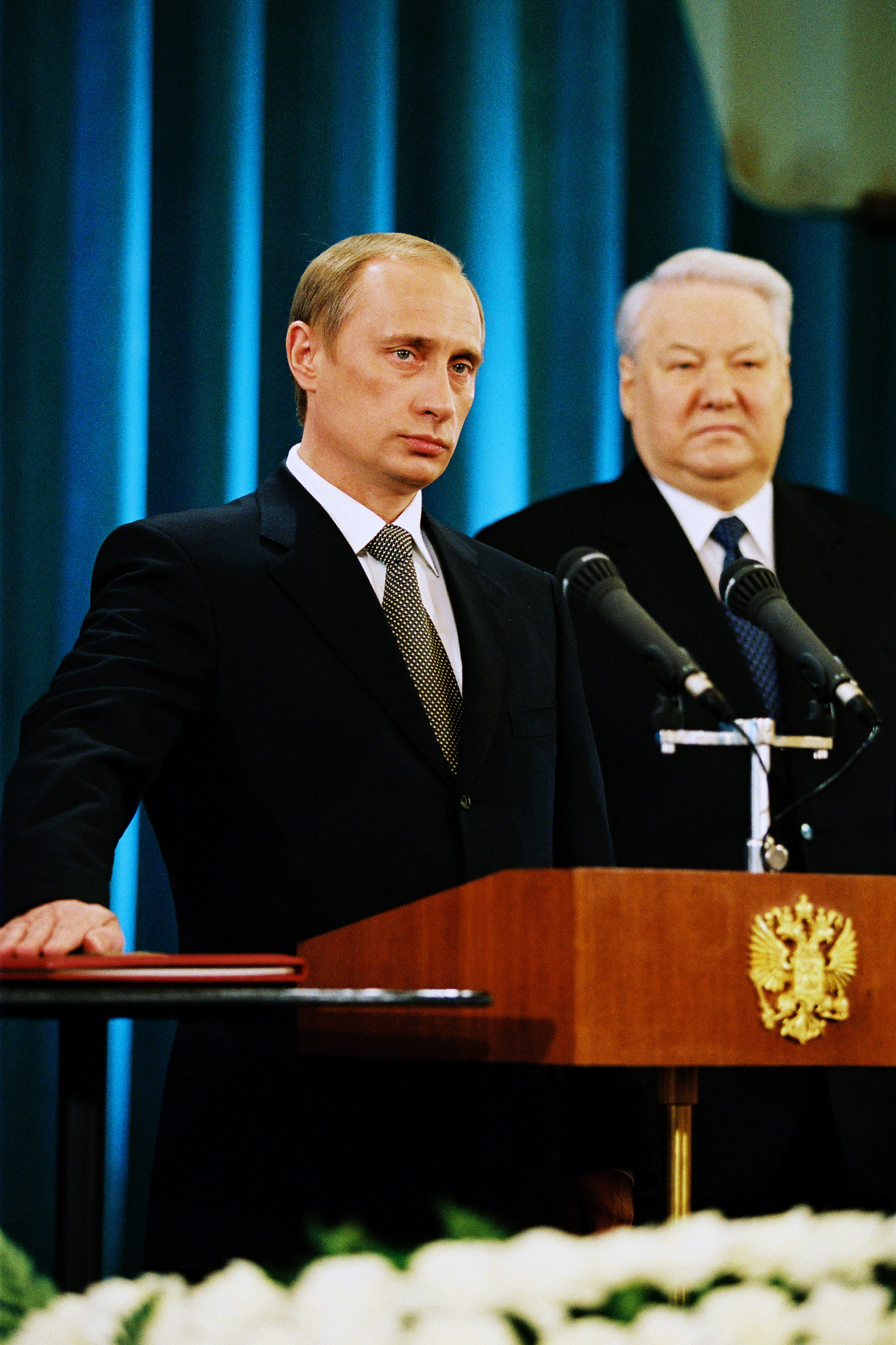 The inauguration was held in the St Andrew Hall of the Grand Kremlin Palace.