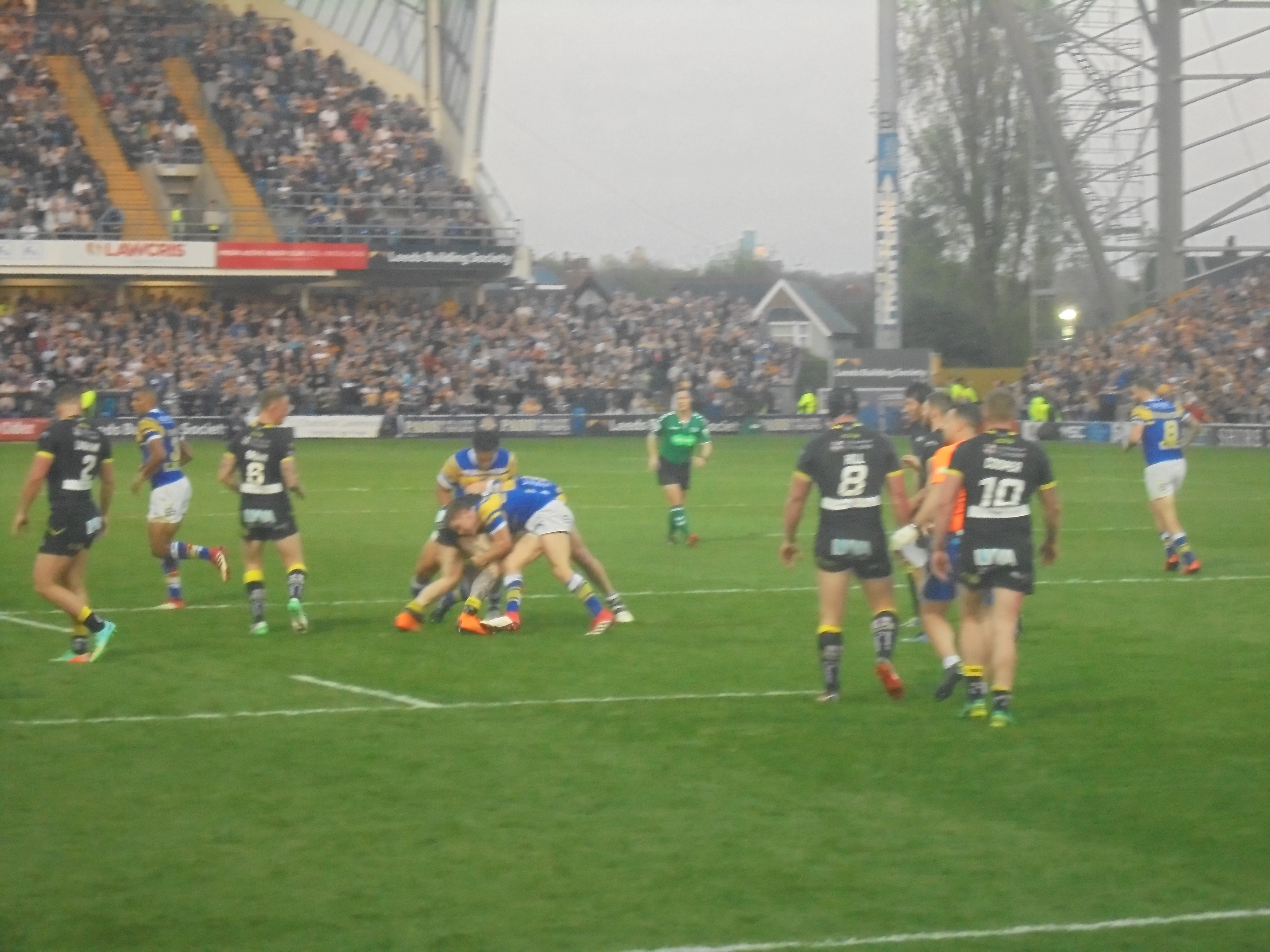 Leeds Rhinos v Warrington Wolves, Headingley Stadium, Leeds, West Yorkshire.  The game finished Leeds 22- 33 Warrington.  Taken on the evening of Friday the 4th of May 2018.