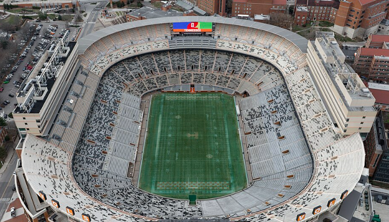 Aerial view of Neyland Stadium, home of Tennessee Volunteers