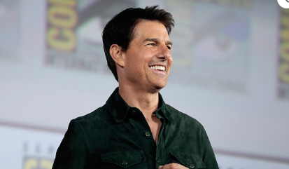 Tom Cruise speaking at the 2019 San Diego Comic Con International, for "Top Gun: Maverick", at the San Diego Convention Center in San Diego, California.