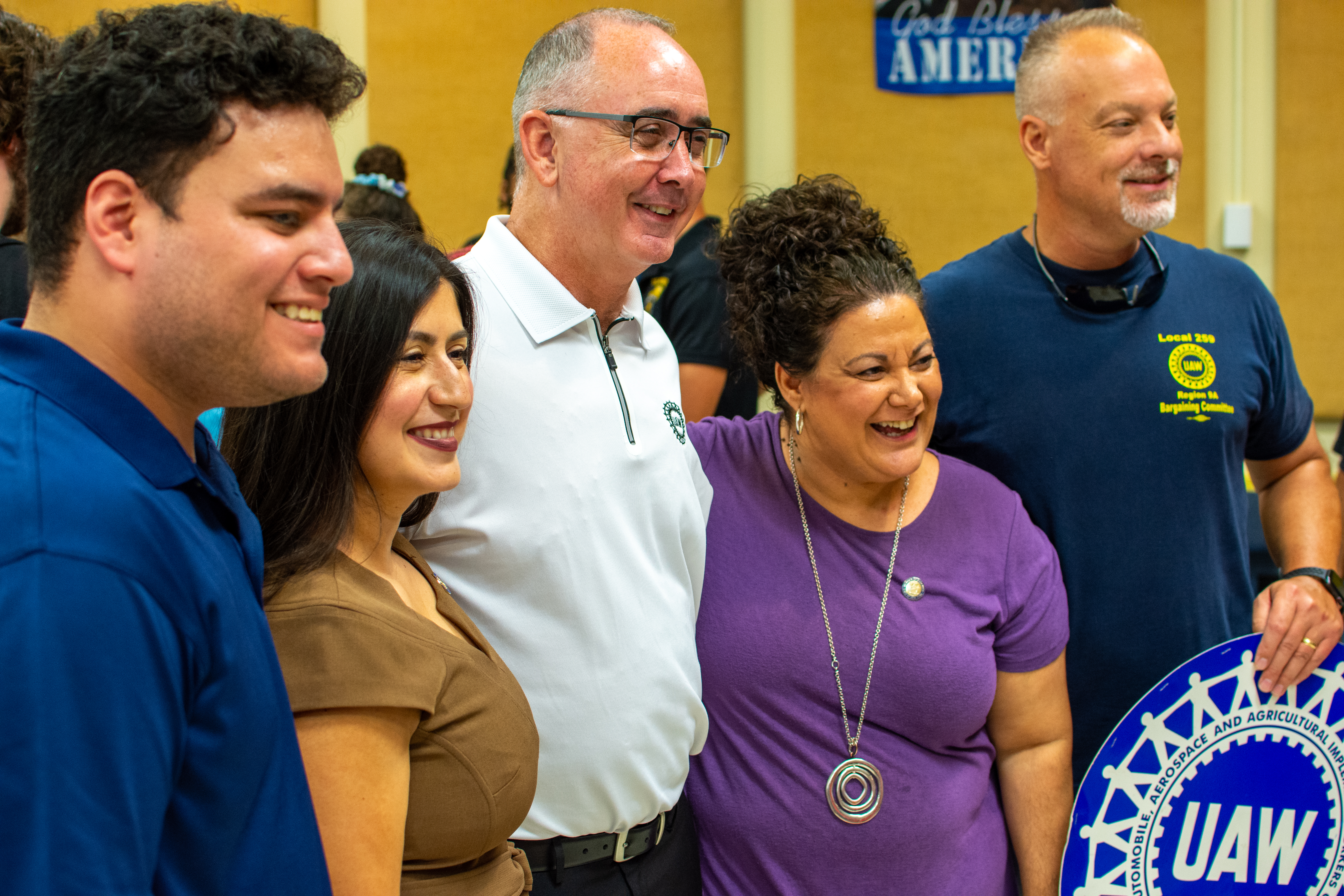 UAW President Shawn Fain &amp; UAW Region 9A Organizers with NYS Senator Jessica Ramos &amp; Assemblymember Gina Stilliti at  Teamsters Solidarity Rally 7/15/23 at Teamsters 282 Long Island HQ